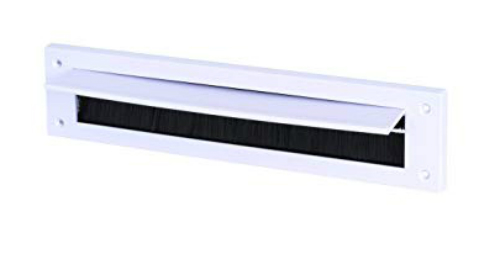 White Letterbox Draught Excluder with Flap